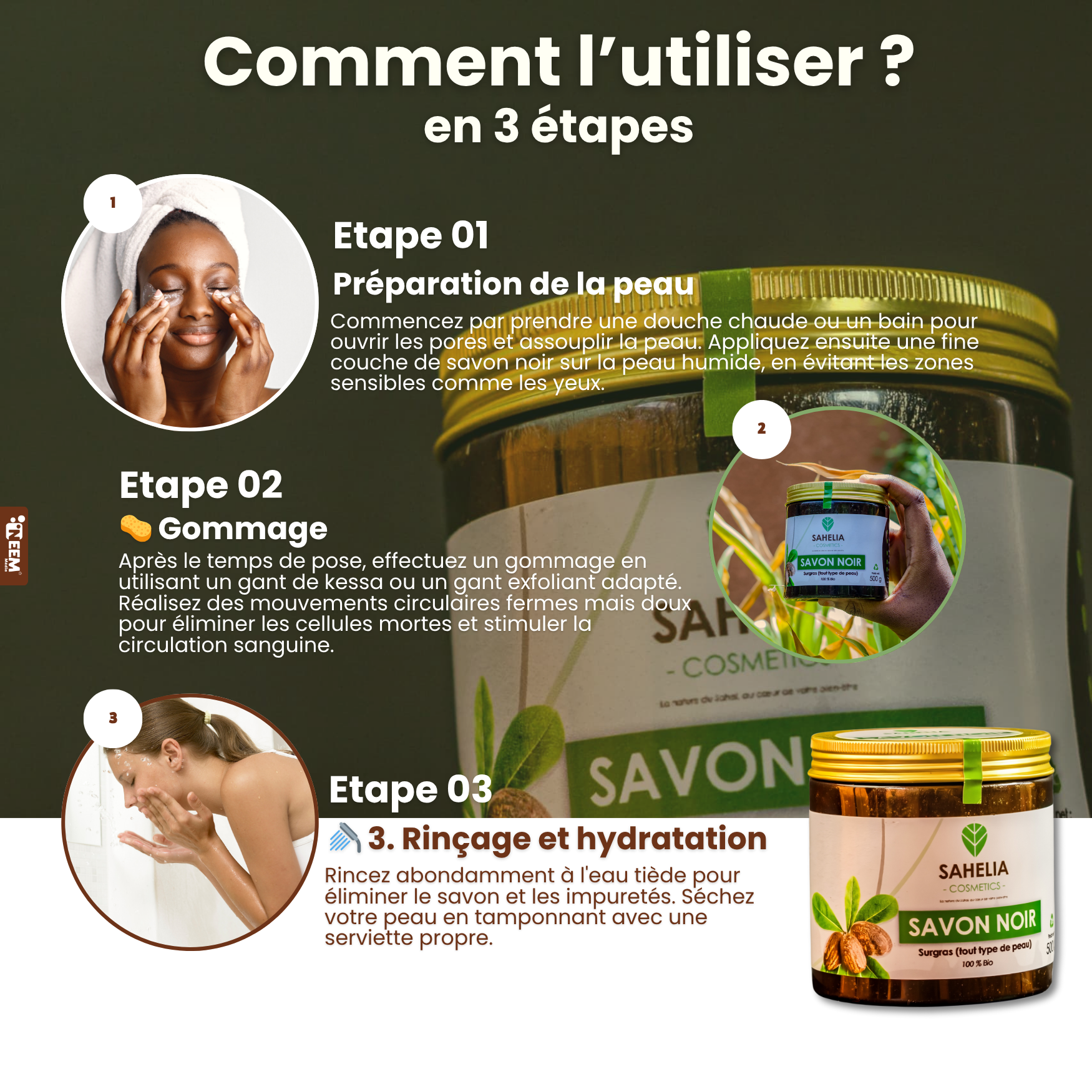 Savon Noir à l’Huile de Nigelle et au Curcuma